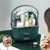 Förvaringslådor Portable Cosmetics Box Makeup Organizer Skinvård Produkter Dammtät stor kapacitetsklänning