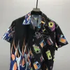 #1 Moda Masculina Camisas com Estampa de Tigre de Flor Casual Camisas Havaianas de Manga Curta com Botões, Ternos de Verão, Praia, Camisas de Vestido de Estilista 002