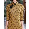 Ubranie etniczne Cheongsam chińska tradycyjna sukienka qipao pół rękawie obcisły seksowny bodycon elegancki motyl nadruk wieczorowe sukienki dla kobiet impreza