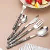 Geschirrssätze Gabel Löffel Messer Chopstick Set Western Tischware Flateles Null Abfall Utensilios umweltfreundlich Edelstahl