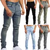 Jeans Homme Skinny Stretch Ripped Tapered Leg Bleu Clair Grands Et Grands Hommes E Motion Vintage Coupe Slim