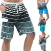 Herr shorts strandkläder lös snabb torkning sommar surfing byxor randig stor kropp centrala stretch chinos män