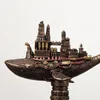 Dekorativa föremål Figurer Northeuins harts retro Amerikansk Steam Punk Whale Boat Steampunk Interior Home Office Desktop Decor Object Accessories 230804