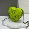 مصمم كروس الأكياس للسيدات Le Cagole Heart Mini Bag Bag Luxury Haints Brade Cross Body Pouch عالية الجودة محفظة جلد البقر المعدنية بالفضة