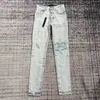 Män jeans lila varumärke jeans designer anti smal fashiion true het