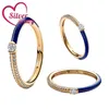 925 Silver Rings In Summer New Glittering Blue Moonlight Shiny Sunlight Rings Conviennent aux femmes Pandora DIY Bijoux Accessoires de mode Livraison gratuite