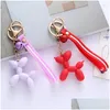 Keychains Lanyards Creative Korean Söt ballongvalp Keychain för kvinnor Sweet Colorf Fashion Bag bil nyckel smycken hänge gåva som dhiljjj