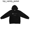 Designer Mens Metal New 23SS Hoodie Oravized in Black Unifit Crackling Effect Fashion Märke Sweatshirts Par Lossa kvinnors Huvtröjor