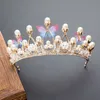 Romántica mariposa para mujer tocados de pelo perlas de imitación de cristal tiaras nupciales corona de boda de diamantes de imitación