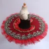 Stage Wear Abiti da balletto professionali rossi per adulti Bambini Bambini Swan Lake Ballerina Ballroom Dance Dress Girl