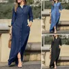 Womens Clothing Autumn And Winter Fashion Casual Lapel Shirt Long Dress