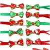 Collari per cani Guinzagli Pet Collare per gatti Papillon Buon Natale Tracolla regolabile Accessori per toelettatura Prodotto Forniture natalizie Drop Del Dhbne