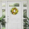 24 Artificial Chrysanthemum Spring Door Wreath, Multicolor