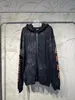 2023ss Men Washed Cardigan Painted Destruction Zip Sanskrit Flame Hoodie Loose Casual Fashion Versatile Hooded Sweater Zipper Jacket