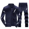 Fatos de treino masculinos 2023 ginásios primavera outono jaqueta calças conjunto de 2 peças casual estampado terno de corrida poliéster fitness roupas esportivas