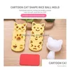 Herramientas de sushi Cute Smile Cat Rice Mold Decor Cutter Sandwich Diy Tool Japonés Ball Maker Kitchen Drop Delivery Home Garden Dining Bar Dhzm8