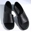 Sandales grande taille hommes été plage chaussures en cuir décontracté confortable pantoufles appartements respirant extérieur DM-82