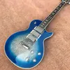 Raro Ace Frehley Big Sparkle Metallic Blue Burst Silver Chitarra elettrica Specchio Truss Rod, 3 Pickup con copertura cromata, Accordatori Grover,