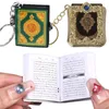 Keychains Gold And Silver Color Muslim Keychain Keyring Islamic Mini Ark Quran Book Pendant Koran Key Ring Charm Chain