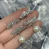 Orecchino a bottone in oro Ccity Donna Gioielli firmati di lusso Donna Classici C logo cerchio orecchini di perle di cristallo 4675