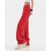 Kadınlar Kot Giyim Kırmızı Vintage Sıradan Düz Kendi Yetiştirme Geniş Bacak Pantolon Yüksek Bel Bol Göksel Denim Pantolon Bayanlar Yaz