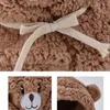 Berts Cartoon Bear Fleece Dicke Hood Mask Hat Trit Cute Ear Girl Women Winter Beanie Cap Neck Face Protect