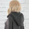 Scarves Women Winter Warm Crochet Knit Hood Scarf Outdoor Windproof Long Shawl Wrap Solid Color Earflap Hat Neck Warmer