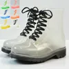 Rain Boots Ankel Rain Boots Platform Galoshes Pet Transparenta Waterproof Rain Shoes Motorcykel Jelly Rainboots Fashion Woman Shoes 230804