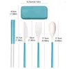 Dinnerware Sets 16PCS/Set Portable Tableware Set Wheat Straw Detachable Cutlery Kit Travel Picnic Camping Lunch