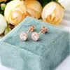 Boucles d'oreilles Moissanite Stud14k Rose Gold Round Cut Lab Moissanite Diamond Vvs Real Diamond Earring Fine Jewelry Boucles d'oreilles pour femmes