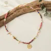 Pendant Necklaces Spring And Summer Retro Style Mix Match Pink Natural Stone Necklace Niche Design Fresh Water Short Pearl