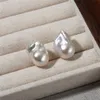 INS Style Natural Baroque Irregular Shaped Pearl Earrings S925 Silver Needle Fashion Charm Jewelry Accessories