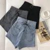 Damesshorts 2023 High Waist Design Slim Button Denim Jeans Feminino Gary Blue Black