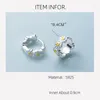 Hoop Earrings Inner 0.9cm Daisy Flower 925 Silver Woman Earring Drip Glue Jewelry Small For Women Female Girls