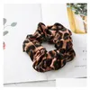 Haarschmuck 9 Farben Frauen Mädchen Leopard Farbe Tuch Elastische Ring Krawatten Dame Pferdeschwanz Halter Haarbänder Scrunchies Band Drop Deli Dhim8