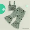 Ensembles de vêtements enfants filles vêtements d'été ensemble bébé trèfle à quatre feuilles imprimer gilet taille élastique Flare enfants tenues décontractées R230805