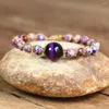 Charm Bracelets Handmade DIY Bracelet Natural Stone Jewelry String Braided Colorful Bohemian Friendship Wrap