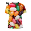 Men's T Shirts Summer Men Women Colorful Candy Pattern Print 3D T-Shirt Children Adult Sport Outdoor Casual Clothes Shirt Fashion Tshirt