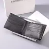 Plånbok män kvinnor kort läder bifold handväska för födelsedagspresent mäns och kvinnors affärsportable modelagring plånbok