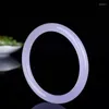 Bangle Violet Jade Bangles Women Fine Jewelry Accessories Genuine Chinese Hetian Jades Thin Round Purple Nephrite Bracelets