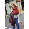 Foulards Automne Et Hiver Style Coréen Écharpe Double Face Couleur Unie Mode Féminine Cachemire Comme Gland Châle Long Épaissi Chaud