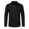 Men's Hoodies Men's Polo Neck Drawstring Long Sleeve Sweatshirt Medieval 2023 Personality Shirt Streetwear Linen Shirts Men