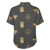 メンズカジュアルシャツJojos Bizzare Adventures Emblems Beach Shirt Hawaii Street Style Blouses Man Custom 3xl 4xl