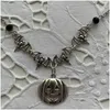 Pendant Necklaces Gothic Or Halloween Necklace With Bat Pumpkin And Black Pearls Jewelry Women Gift Statement Fashion Creativity Drop Dhxkb