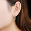 Ryggar örhängen naturlig äkta 925 sterling silver hoop huggie örhänge riktig opal kvinnors födelsedagspresent födelsesten
