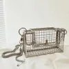 Evening Bags INS Hollow Out Clutch Bag Bird Cage Women Handbag Tote Metal Girls TopHandle Purse Fashion Party Pouch 230804