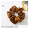 Haarschmuck 9 Farben Frauen Mädchen Leopard Farbe Tuch Elastische Ring Krawatten Dame Pferdeschwanz Halter Haarbänder Scrunchies Band Drop Deli Dhim8