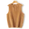 Kvinnors tröjor Masigoch Autumn Winter Chic Cashmere Brush Sweater Vest