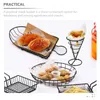 Servis uppsättningar Cone Snack Holder Pommes Fries Cups Restaurant Basket Chips Stand Serving Rostfritt stål