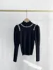 Swetry kobiet dutrieux japońskie jesienne zimowe koszulka mujer pull femme stojak na szyję ciężki koralik skoczki na rękawy dzianinowe pullover
